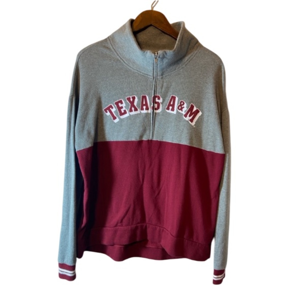 PINK Victoria's Secret Gray and Red Texas A&M Sweatshirt